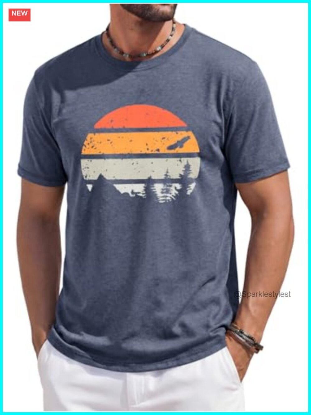 Men's Graphic Tee Short Sleeve Casual Summer Beach T-Shirt